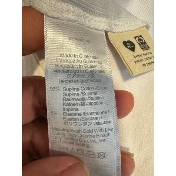 Madewell Cotton RIbbed Basic White Tee Shirt SIZE S - Picture 4 of 7